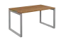 SEK-O - 14 stůl kancelářský, kovová podnož stříbrná, deska 25 mm, široký 1400 mm, ořech světlý